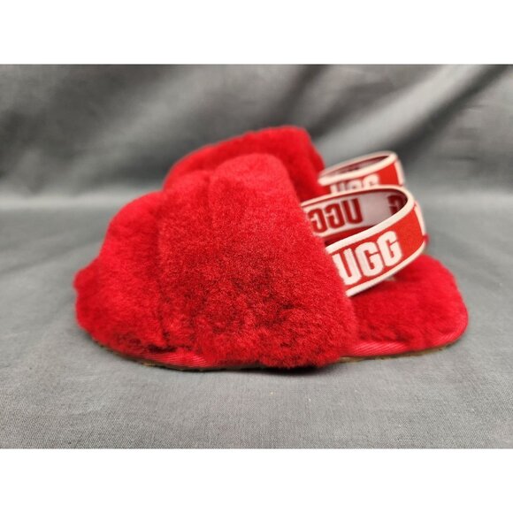 UGG Australia Toddlers Fluff Yeah Slippers Slides Red Size 10 NEW NO BOX! - Picture 3 of 9